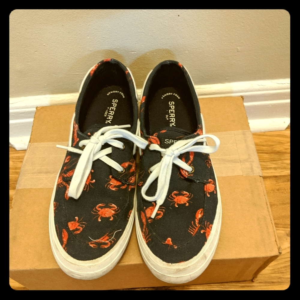 Top-Sider Crest Boat Shoe Lobster and Crab EUC